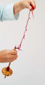 fresh spun yarn twisted in snarls